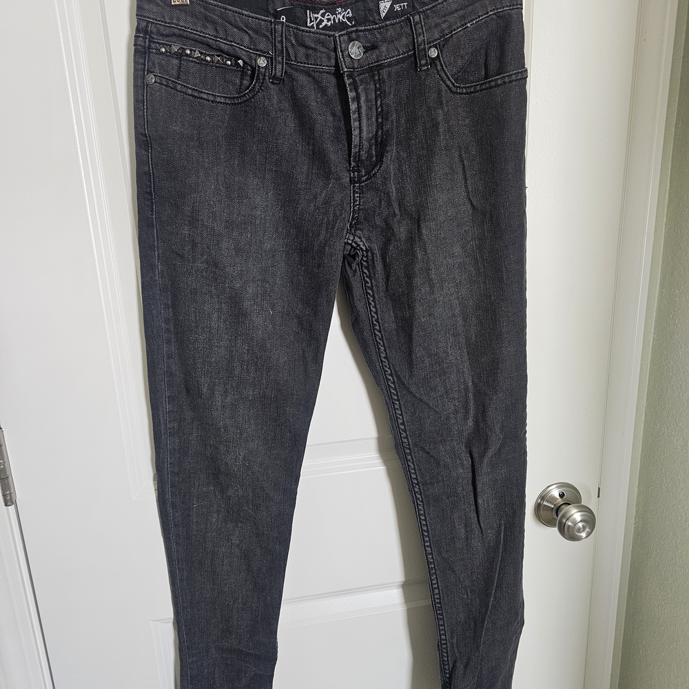 Lip Service Vintage Rare 2000s Dark Gray Skinny Jeans Sz 9